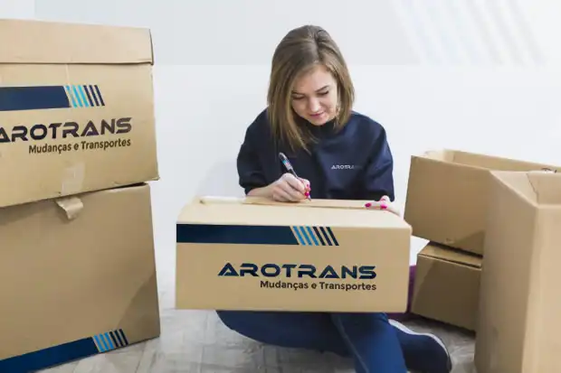 Mulheres empacotando fazendo organização na mudança residencial